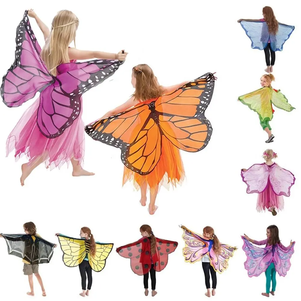 

Chiffon Butterfly Wings Cape Fashion Mask Cosplay Elf Angel Wings Cloak Fairy Stage Costumes Butterfly Costume Kids