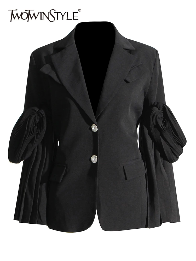 

Женский однобортный Блейзер CHICEVER, сплошные блейзеры с отложным воротником и длинными рукавами, в стиле пэчворк