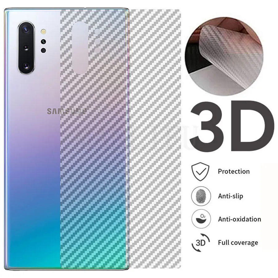 5Pcs/lot 3D Back Carbon Fiber Screen Protector For Samsung Galaxy Note 20 Ultra S22 S23 Plus A72 A52s A71 A51 Cover Guard Film
