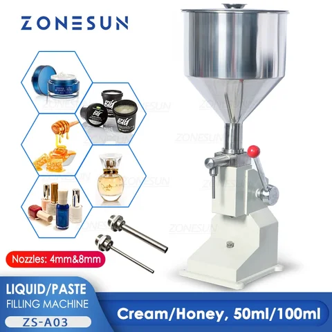 ZONESUN A03 ручная машина для розлива крема, меда, косметика, жидкий шампунь, масло, паста, картофель, соус, бутылка, наполнитель