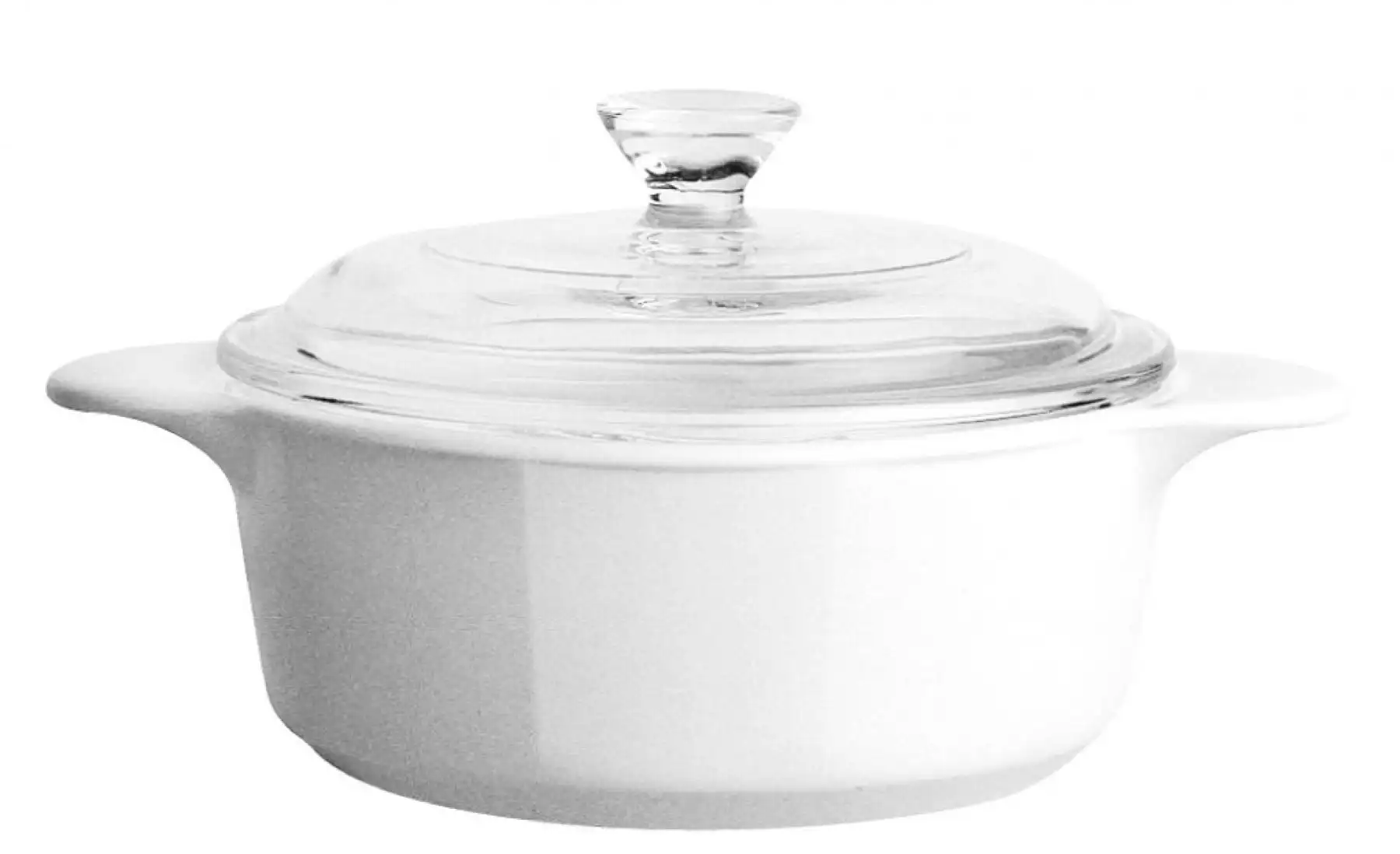 

Pyroceram Casserole Dish Glass Lid White Round 2.4 Qt 2.25 Liter