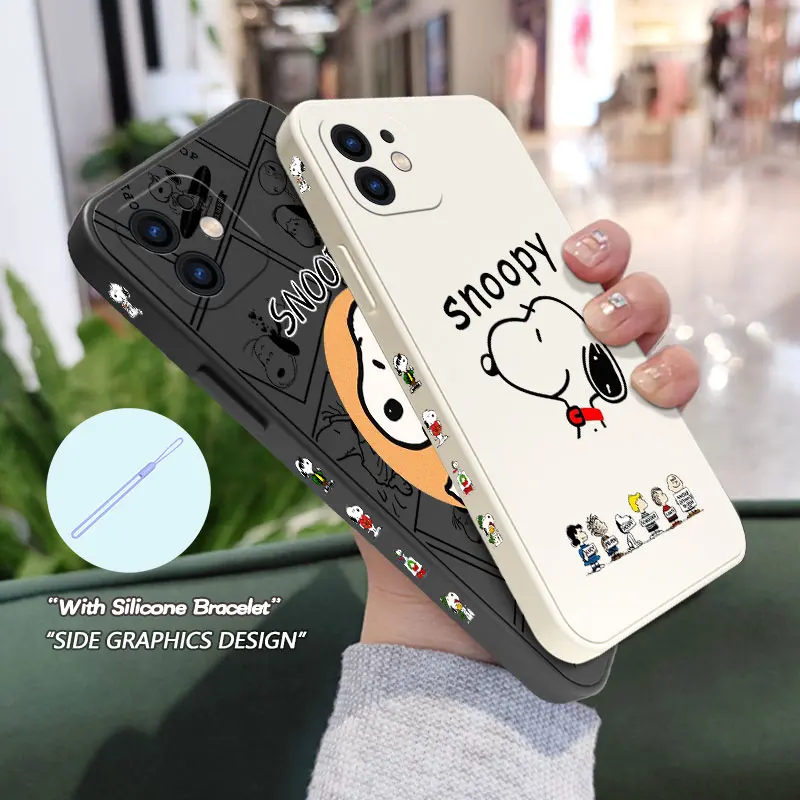 

Cartoon Snoopys Cute dog Phone Case For OPPO Realme 7 8 9 7i 6i C11 V25 C21Y 2020 RENO 4 Pro 4G 5G FIND X3 LITE with Hand Strap