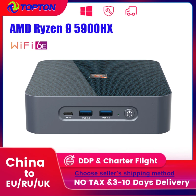 

Игровой пк AMD Ryzen 9 5900HX, мини ПК, Windows 11 64 Гб DDR4 2 * M.2 NVMe SSD 2 * LAN, игровой настольный компьютер WiFi6E