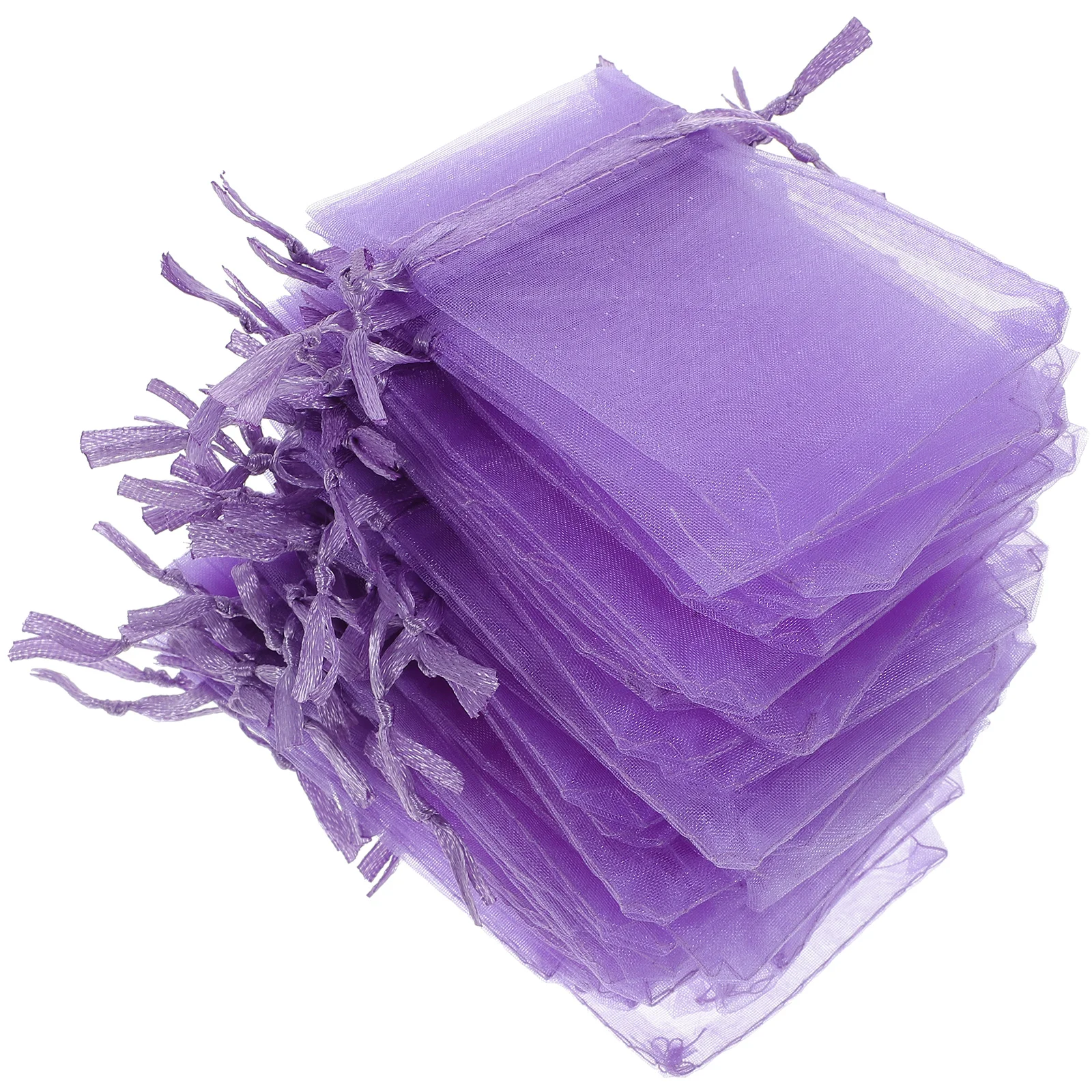 

50 Pcs Candy Gift Bags Organza Small Pouches Mesh Drawstring Purple Party Favors