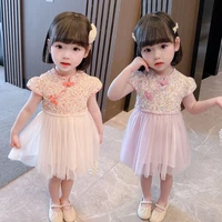 cheongsam kids girls chiffon dress children retro dress girl baby princess dress summer chinese style clothes