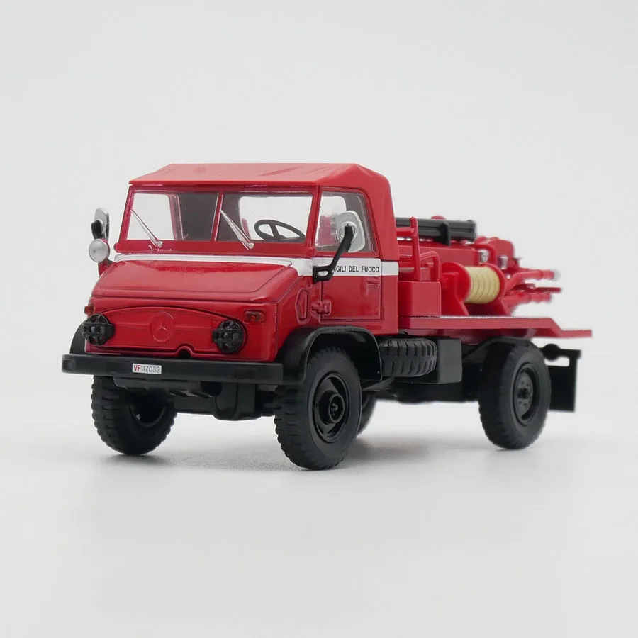 

Diecast 1/43 Scale Benz 404 Fire Truck Engineering Vehicle Alloy Unimok Italian Fire Truck Model Car Model Collectible Gift Toy