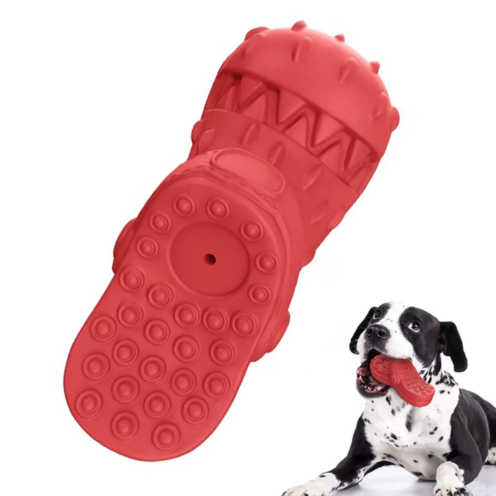 

Rubber Dog Chew Toys Slipper Shape Tough Toys For Aggressive Chewers Dog Toothbrush Toy For Training And Cleaning Teeth