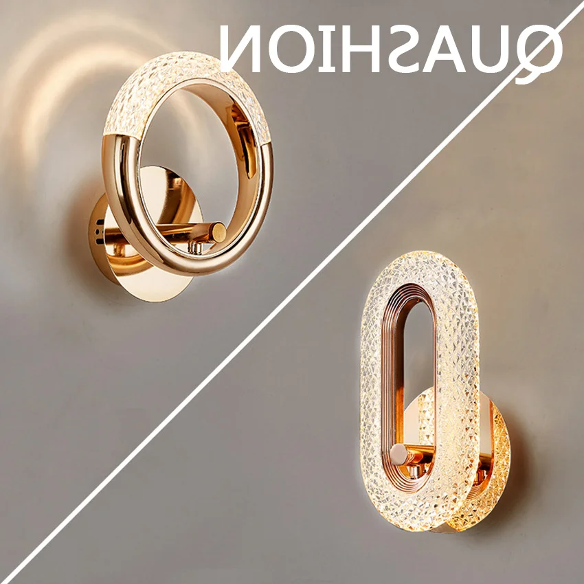 

Роскошная лампа в скандинавском стиле, прикроватный настенный светильник для спальни, комнатного освещения, гостиной, коридора, лестницы, д...