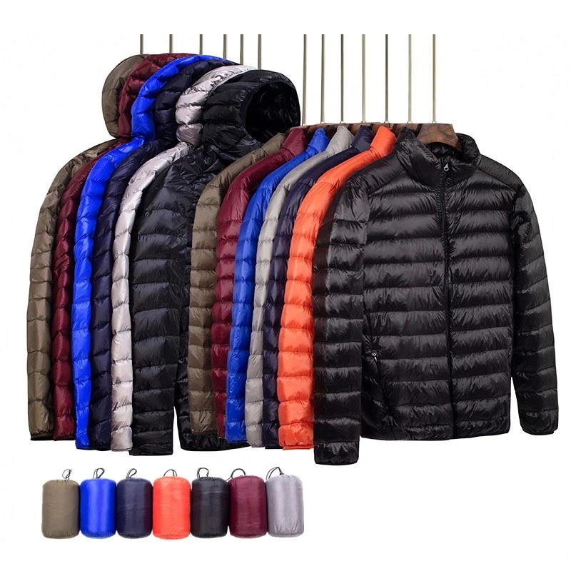 New Brand Autumn Winter Light Down Jacket Men's Fashion Hooded Short Ultra-thin Lightweight Youth Slim Coat Down Jackets 2022