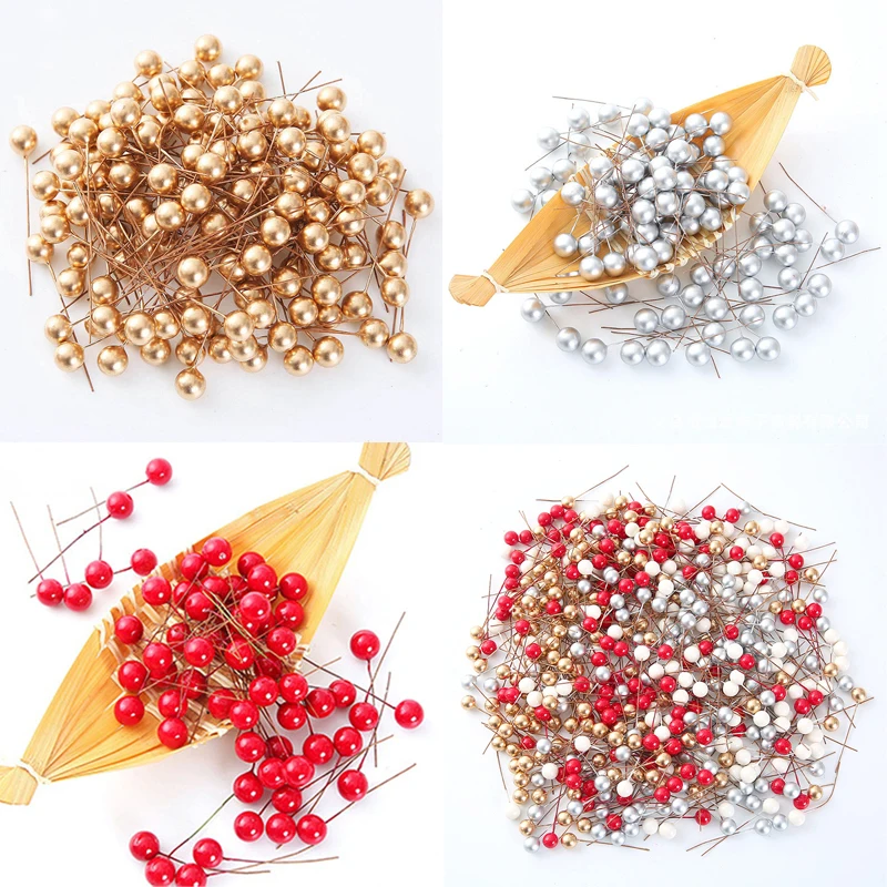 50 шт. мини-пластик имитация ягод искусственная красная вишня фрукты свадебный