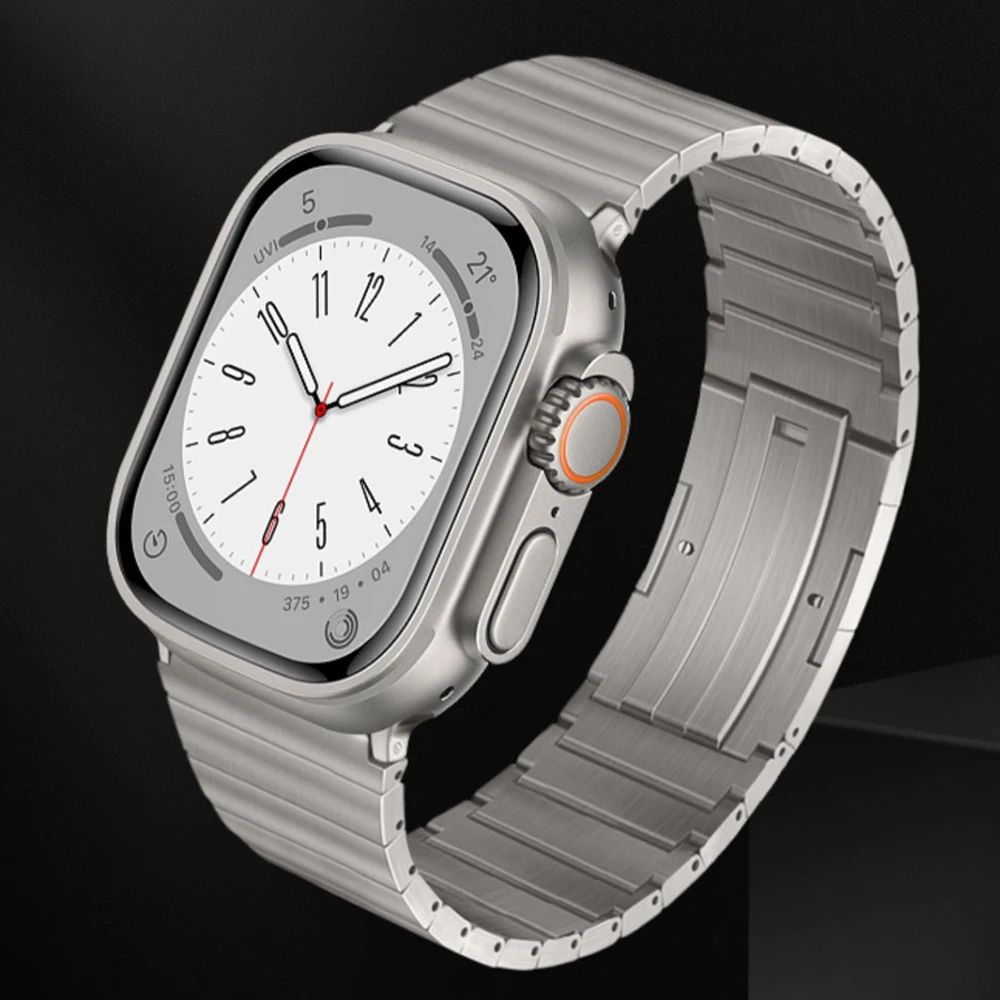 

Titanium Alloy Luxury Strapfor Apple Watch band 8 7 41 45mm Ultra 49mm Link Bracelet iWatch Series 6 5 4 3 SE 38 40 42 44MM