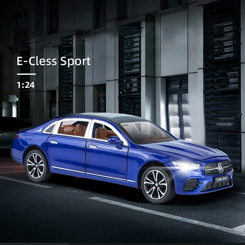 

1:24 Diecast Alloy Model Car Simulation E-Class Sport Sedan Miniature Metal Vehicle for Children Birthday Gift Christmas Hottoys