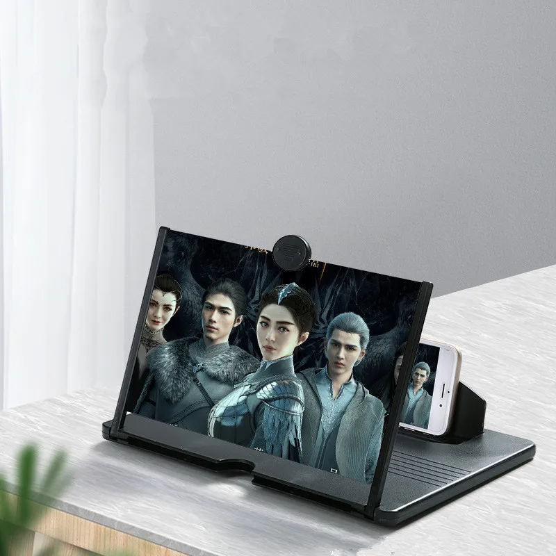 

10/12 Inch Mobile Phone Screen Magnifier 3D Enlarger Magnifying Video Amplifier Projector Bracket Desktop Holder Stand for Phone
