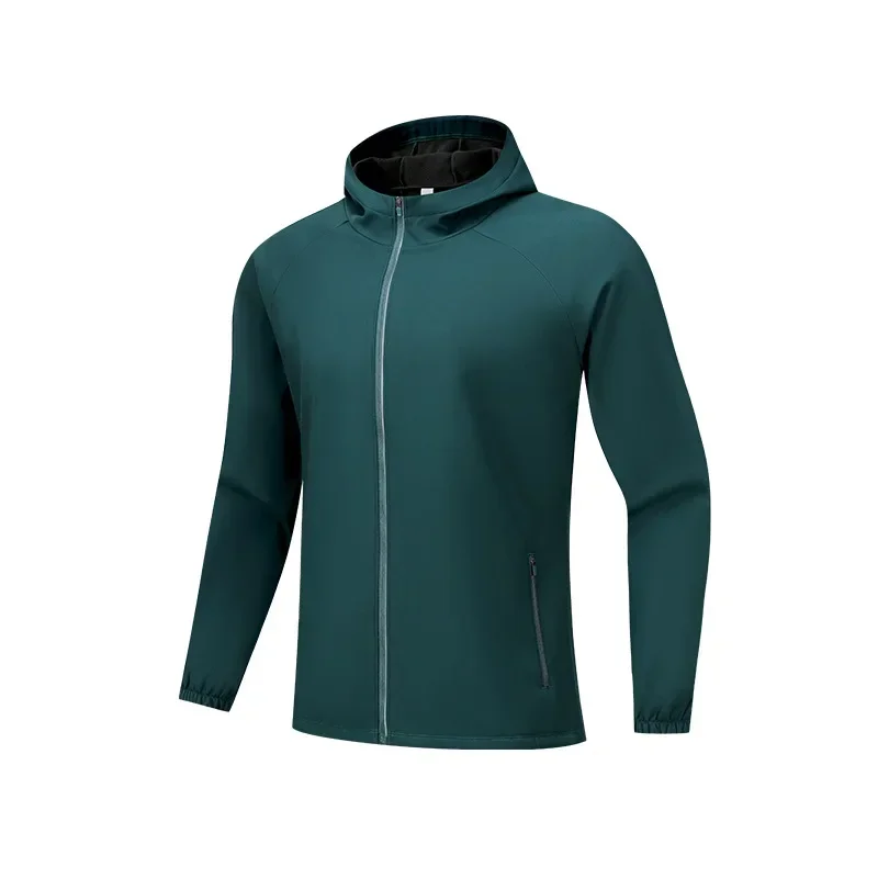 Мужская и женская зимняя куртка для бега с капюшоном внутренняя флисовая