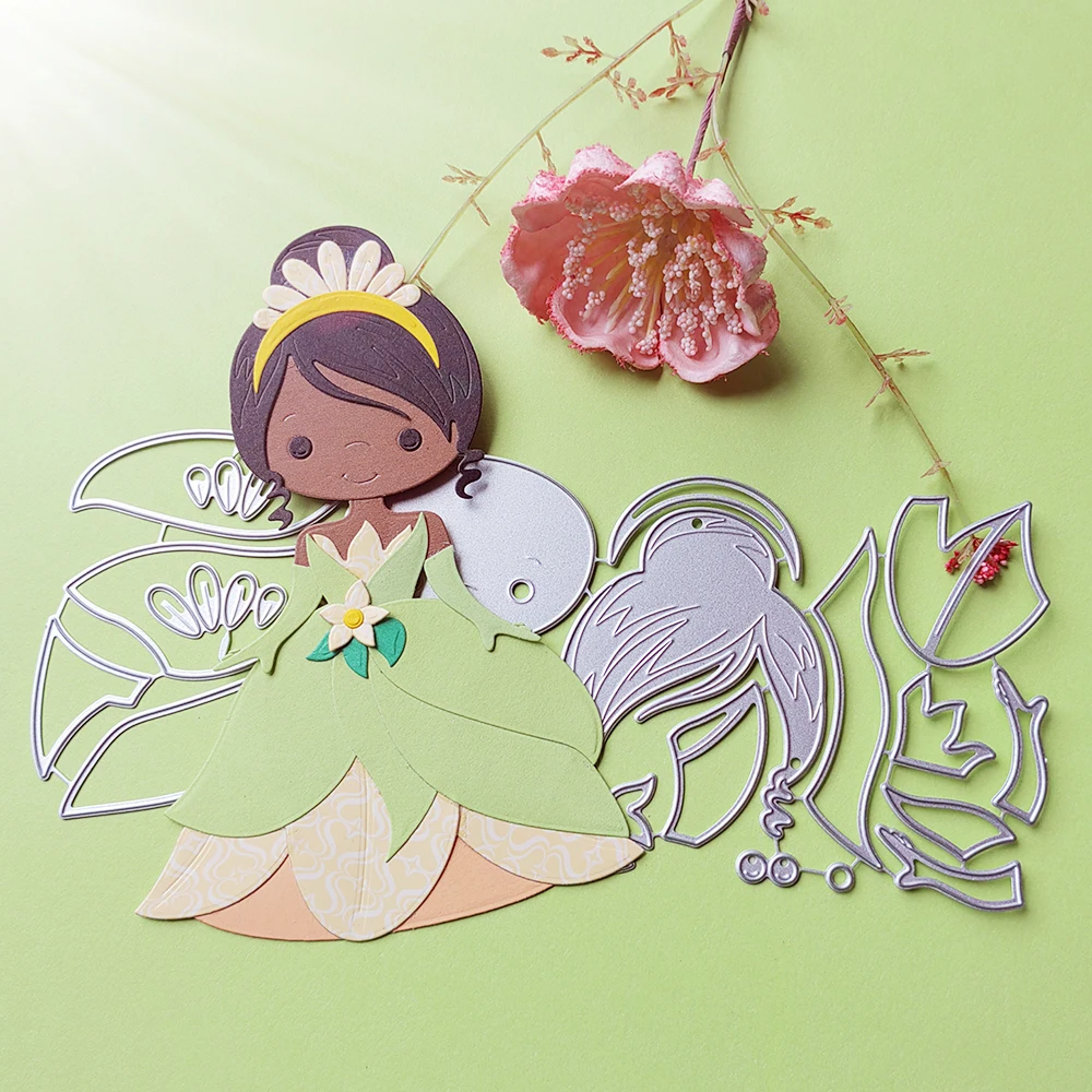 

The new girl in skirt cutting dies scrapbook decoration embossed photo album decoration card making DIY crafts