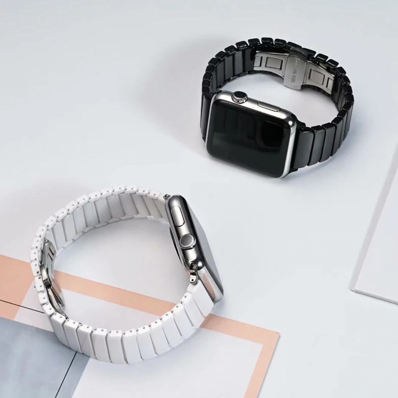 Ceramics Strap For Apple Watch Band 45mm 41mm 42mm 38mm 40mm 44mm Wristband Bracelet for iWatch Series 7 6 5 4 3 se Accessories