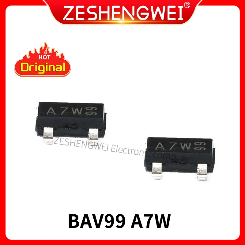 

50PCS BAV99 A7W SOT-23 0.2A/70V SOT23 SOT SMD New and Original IC Chipset
