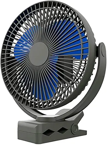 

Ventilador de 20 cm con Batería Recargable de 10000 mAh,Ventilador USB Portátil, 4 Velocidades, Flujo de Aire Fuerte, para Esc