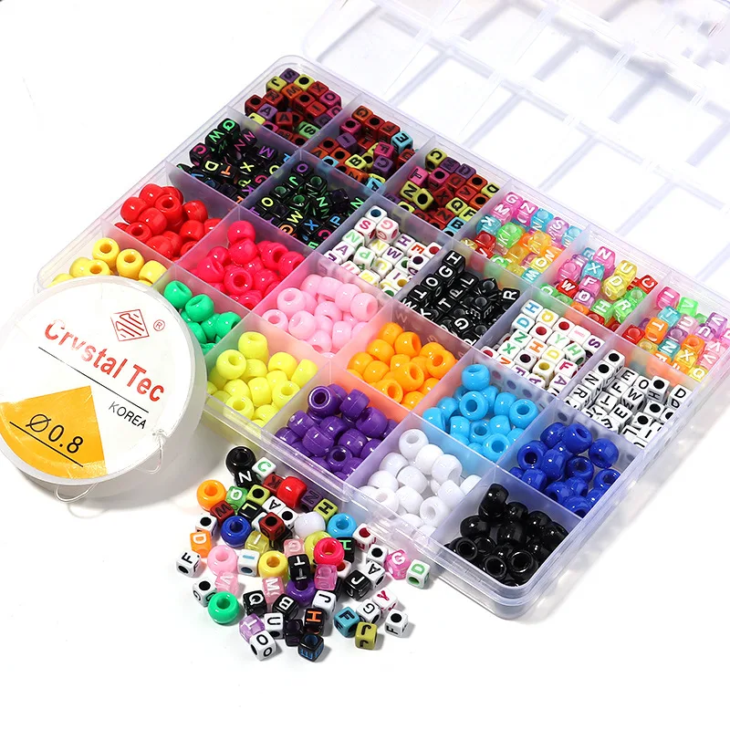 Box Polymer Clay Acrylic Kits Acrylic Loose Spacer Beads For Handmade Child Crafts Jewelry Making DIY Bracelet Accessories