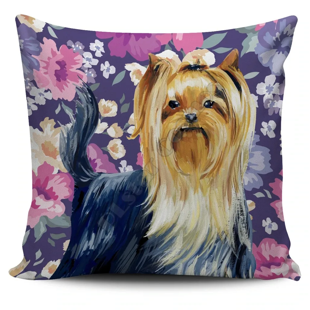 

Yorkshire Terrier Sweetheart Pillow Cover 3D Printed Pillowcases Throw Home Decoration Double-sided Printing 8 style