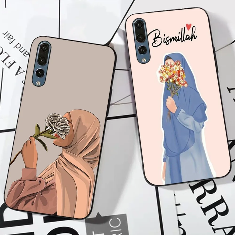 Мусульманский арабский хиджаб для девочек чехол телефона Huawei P 8 9 10 20 30 40 50 Pro Lite