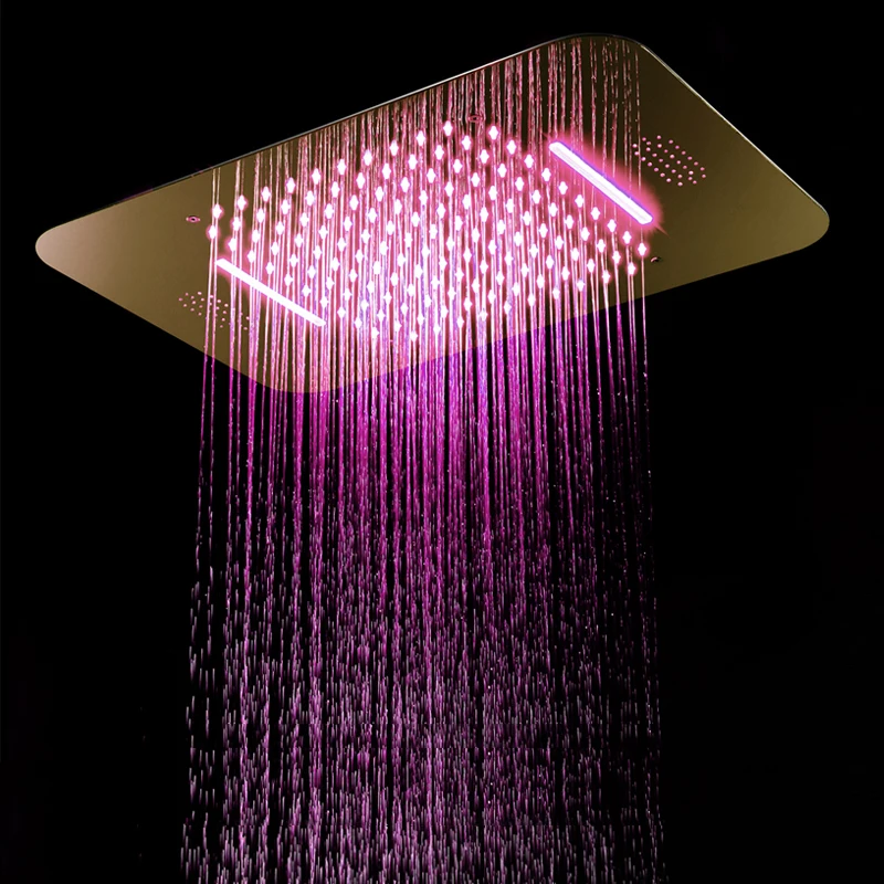 Qlonn 22 8*14 9 дюймовая черная душевая лейка роскошная светодиодная музыкальная Лейка