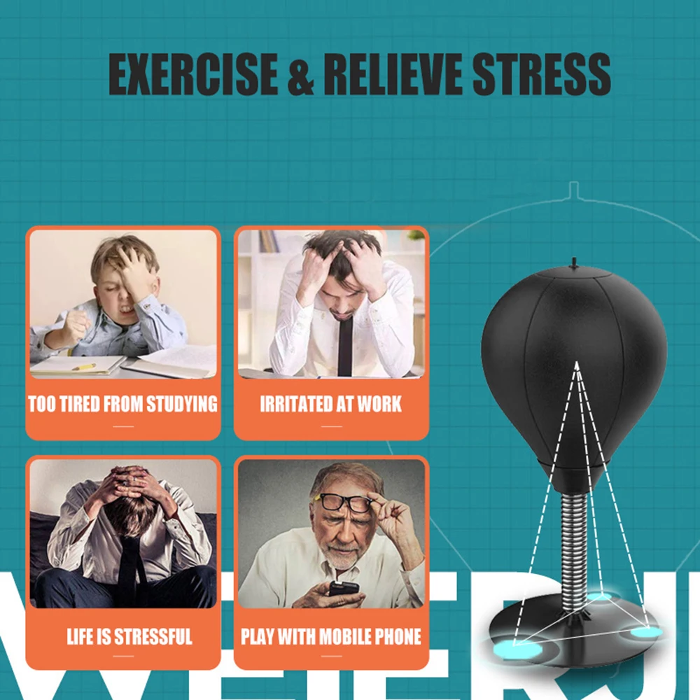 Боксерский мешок для снятия стресса база на присоске скоростной мяч надувная