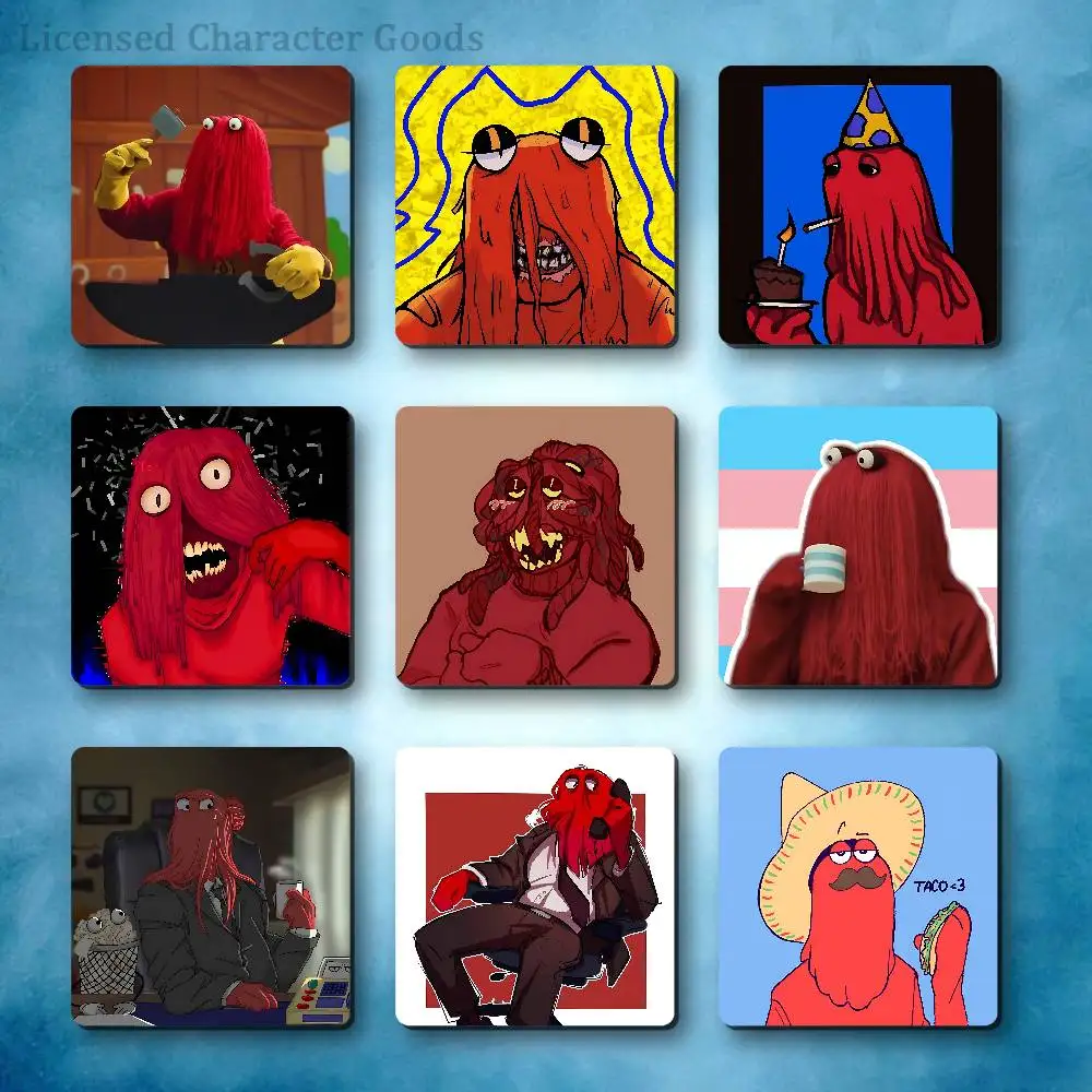 Фото Магниты на холодильник D-DHMIS Red Guy, квадратные плитки с магнитными листами, напечатанные для декора, коллекционные, 55 мм №1