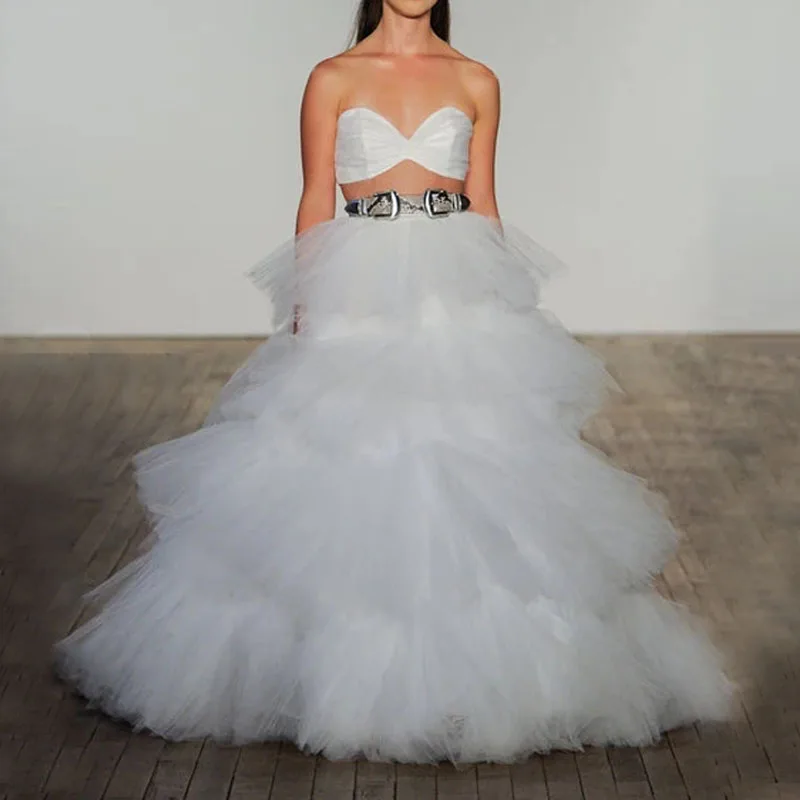 

Элегантная белая Тюлевая Свадебная юбка, дополнительный бальный наряд, многослойная длинная юбка-пачка для выпускного вечера, юбки с эластичным поясом, многоярусные тюлевые юбки, одежда для выпускного