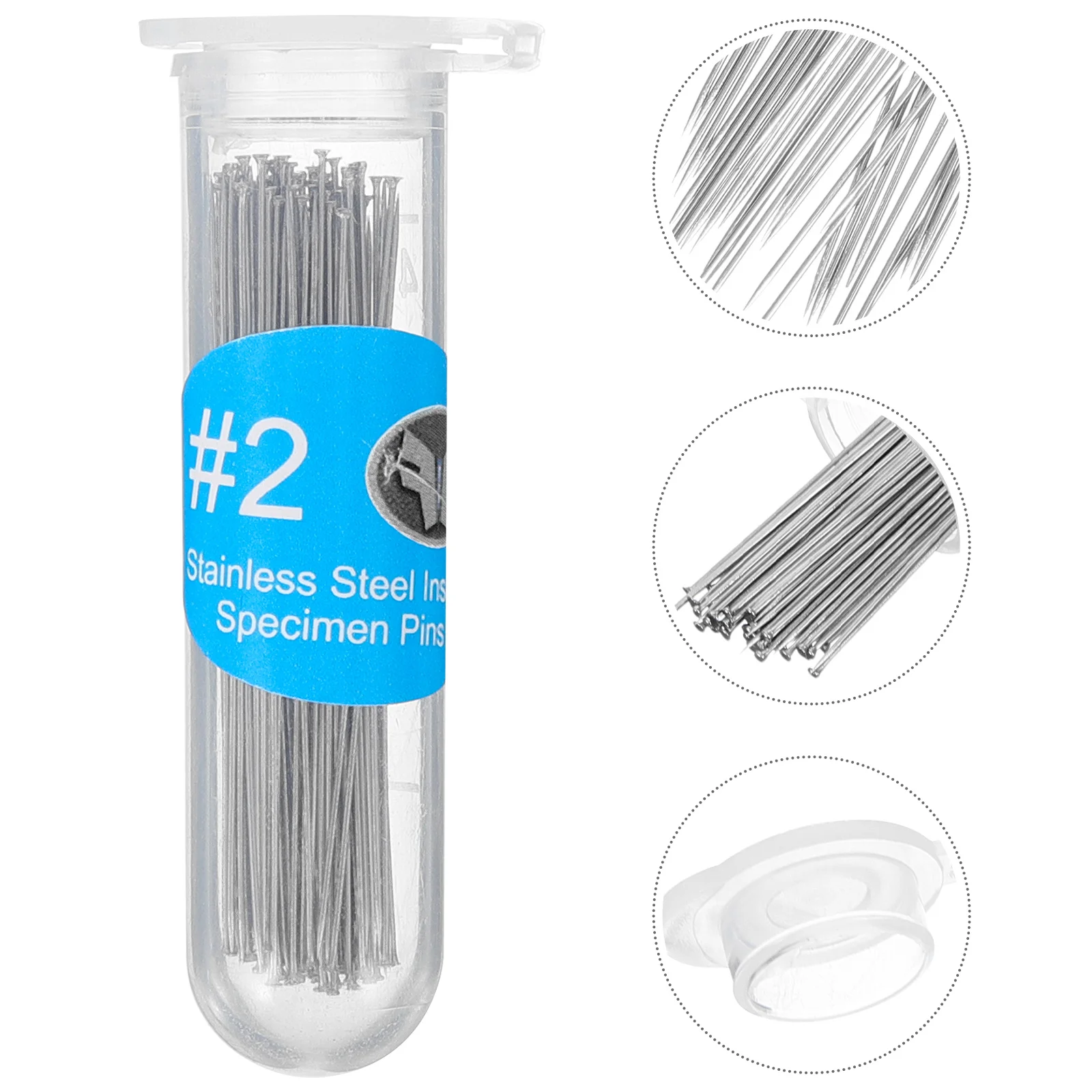 

300 pcs Stainless Steel Insect Pins Specimen Pins Entomology Pins Butterfly Collecting Needles with Storage Boxes