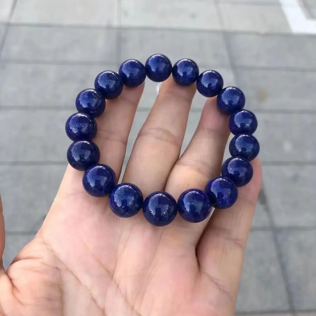 

11mm Natural Blue Lapis Lazuli Bracelet For Woman Lady Man Wealth Gift Beads Energy Crystal Gemstone Stone Strands Jewelry AAAAA