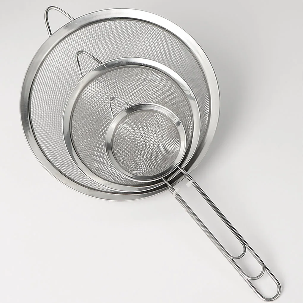 

Fine Mesh Strainer for Kitchen Stainless Steel Tea Colander Long Handle Food Sifter Flour Sieve Baking Tool, 7cm