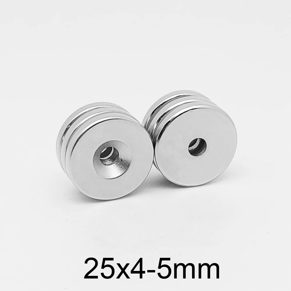 

5PCS 25x4-5 Neodymium Magnet 25*4 Hole 5mm N35 Round Strong Countersunk Permanent Magnetic Magnets 25*4-5 Disc magnet 25x4-5mm