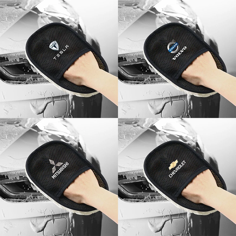 

Car Styling Wool Soft Car Washing Gloves Cleaning Brush cleaning gloves For Tesla Volvo Mitsubishi Chevrolet F10 F31 E90 X3 X5