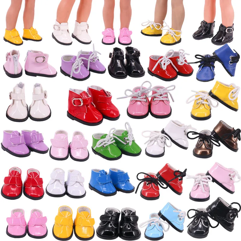 

Туфли из искусственной кожи на шнуровке для кукол Wellie Wisher 14 дюймов и Paola Reina 32-34 см, аксессуары для кукол KPOP, 5,5 см