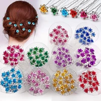 20pcs women u shaped hair pin barrette clip hairpins crystal flower bridal tiara hair accessories wedding hairstyle design tools