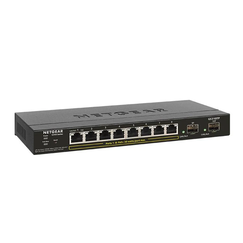 NETGEAR GS310TP 8-Port Gigabit Ethernet PoE+ Smart Switch wi