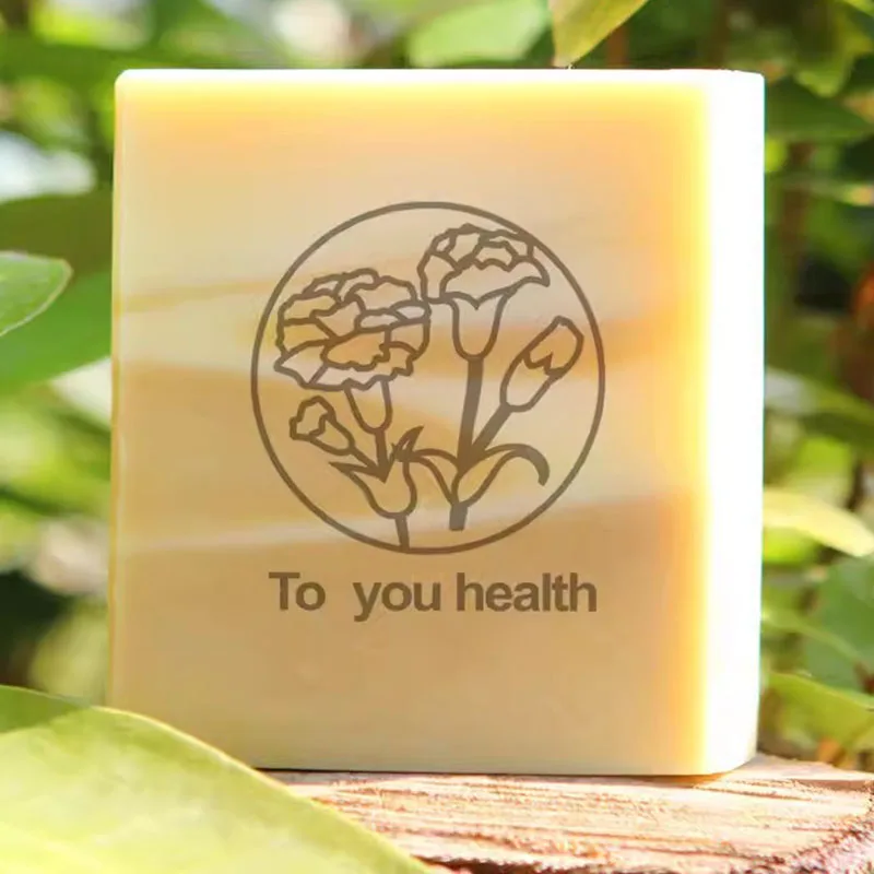 Цветочная прозрачная печать ручной работы из натурального мыла без ручки