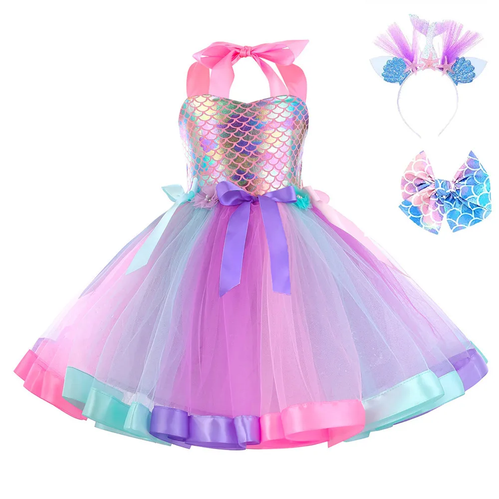 Костюм Русалки в стиле принцессы косплей-костюм мечты для Хэллоуина детей