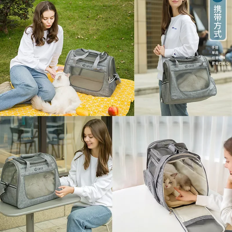 

2023 Portable Cat Carrier Bag Foldable Cats Handbag Reflective Pet Shoulder Bag Crossbody Cat Backpack Outdoor Travel Transporta