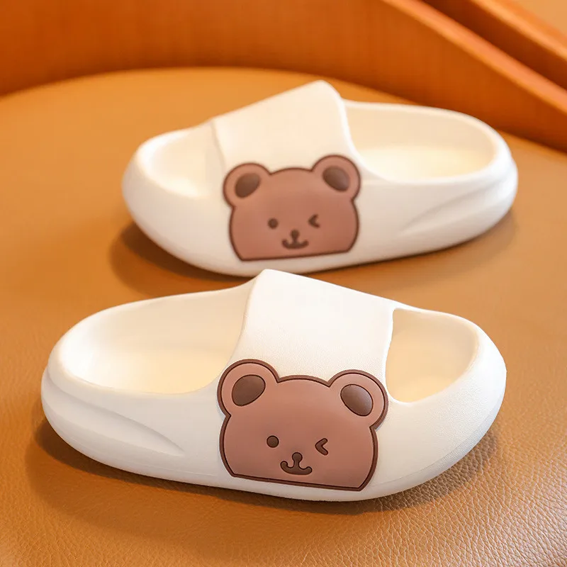 

Children's Slippers Summer Cartoon Bear Cute Boys Girls Anti Skid Indoor Home Bathroom Bath Baby Cool Slippers