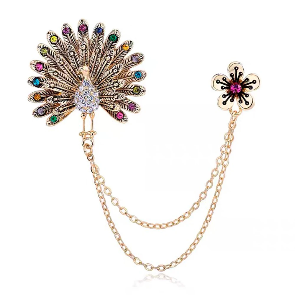 Винтажная булавка в виде павлина для женщин и мужчин