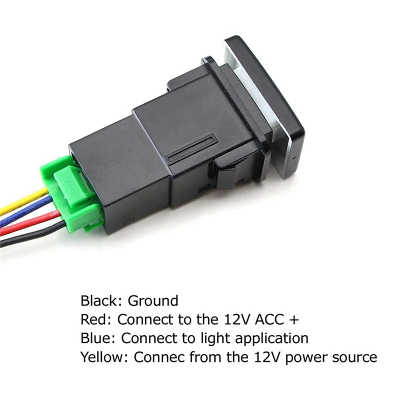 2 шт. 4-полюсный кнопочный выключатель 12 В со светодиодными индикаторами для