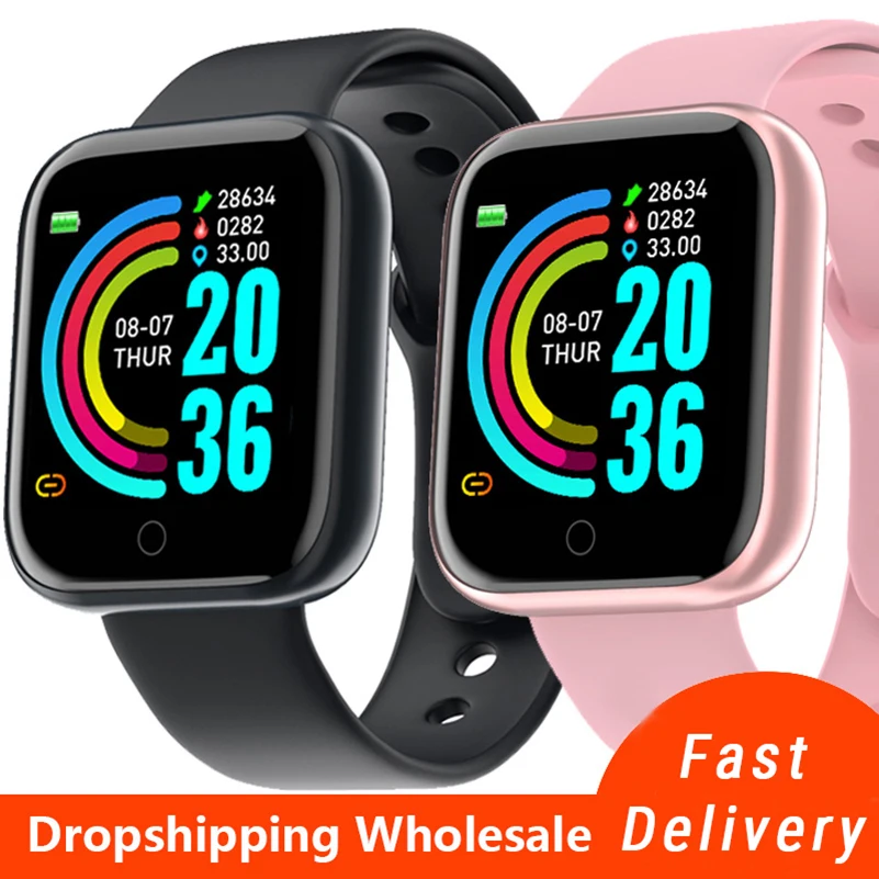 

Smart Watch Wristwatch Fitness Tracker Sport Digital Watch for Android IOS Men Women Heart Rate In Stock Dropshipping Y68 D20