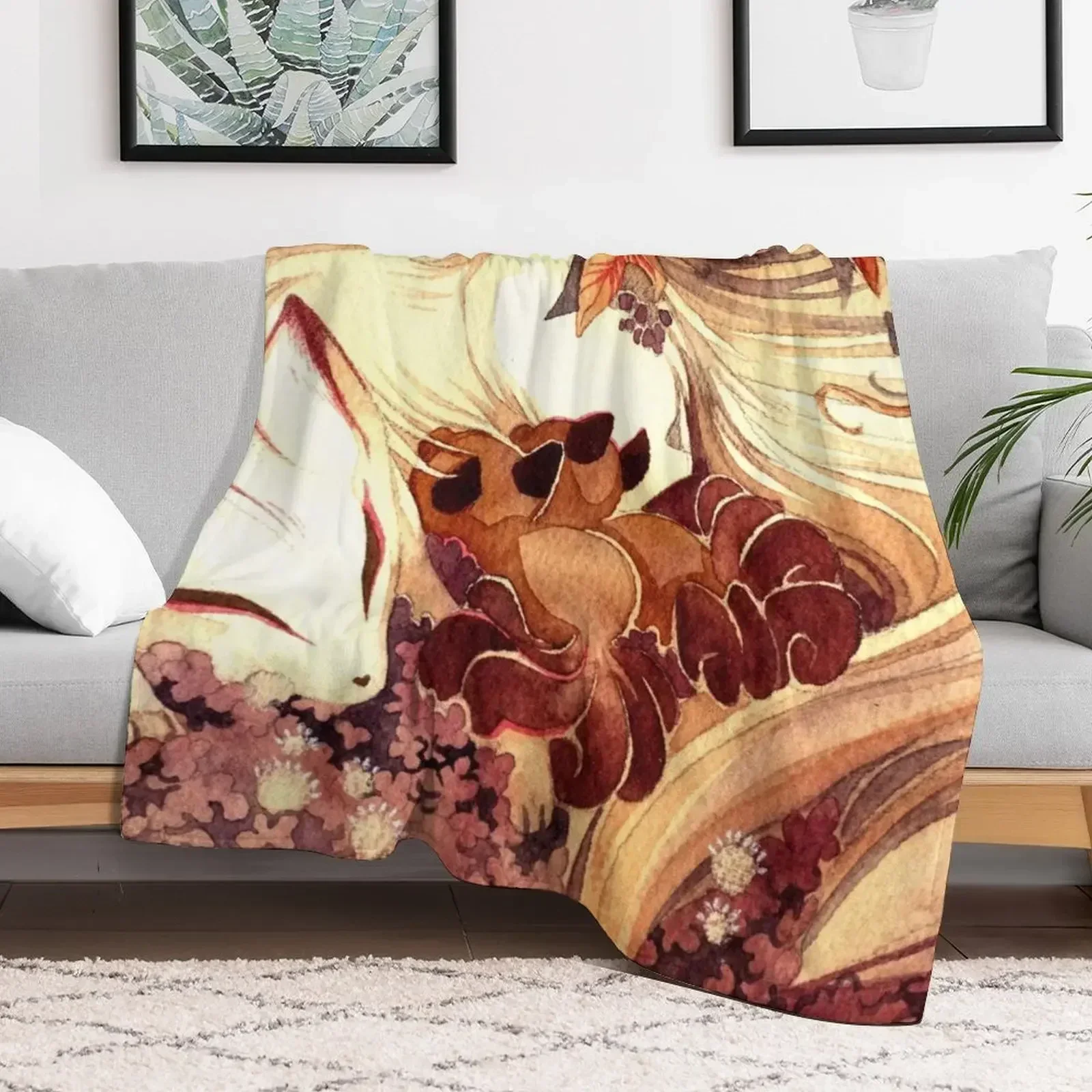 Одеяло Ninetailed Kitsune Fox с наборами декоративное одеяло для дивана утяжеленные