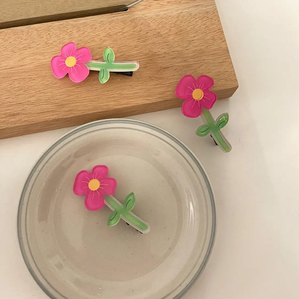 

Elegant Retro Mini Cute Pink Flower Barrette Hair Accessories Headwear Women Hair Clip Korean Style Hairpin
