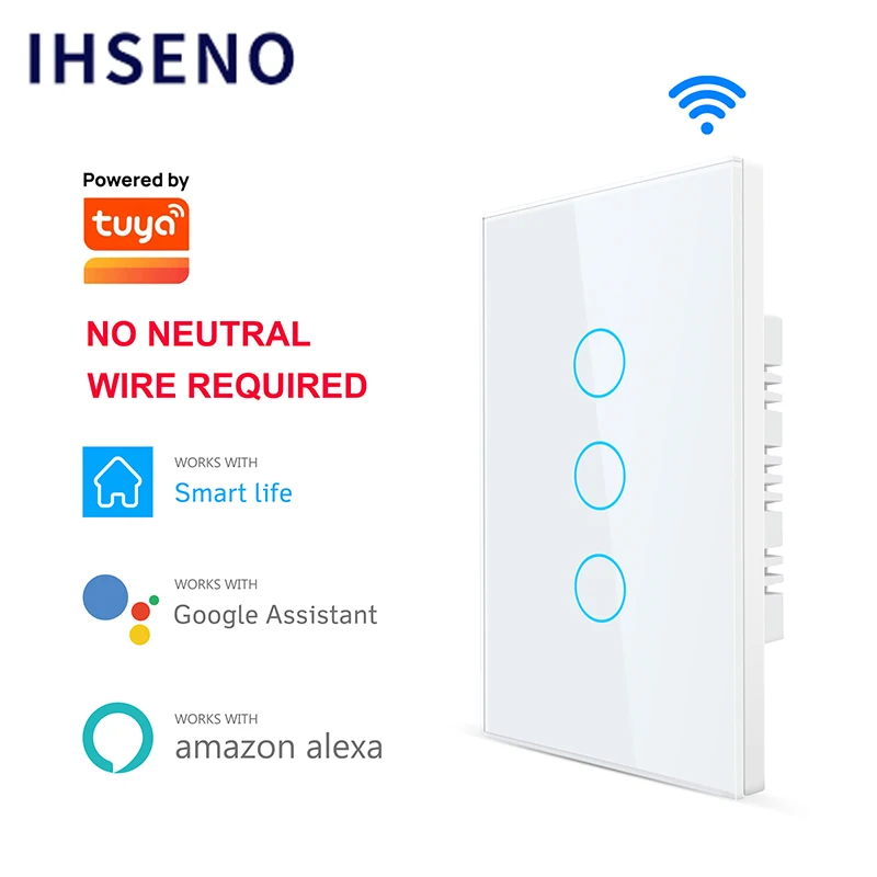 

Tuya Smart Life Home House WiFi Wireless Remote Wall Switch Voice Control Touch Sensor LED Light Switches Alexa Google Home