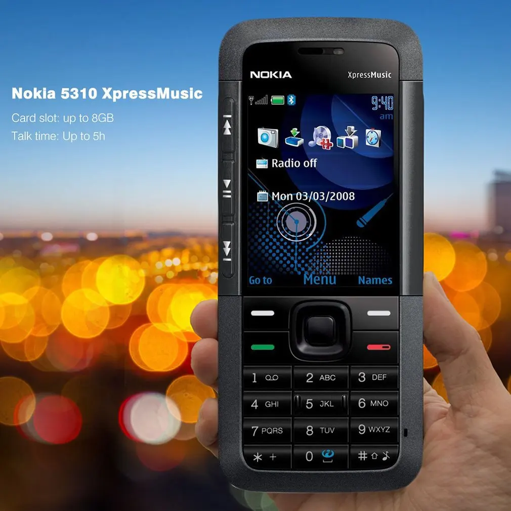 Оригинальный разблокированный Nokia 5310 Xpress музыка Bluetooth Java MP3 плеер Поддержка