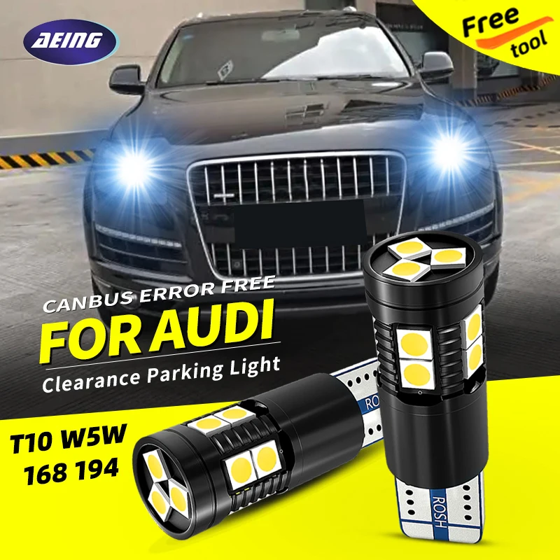 

2×T10 W5W LED Side Marker Parking Lights Clearance Bulbs Canbus Error Free For Audi A5 8T 8F ALLROAD C5 4B A8 D2 D3 Q7 4L TT 8J