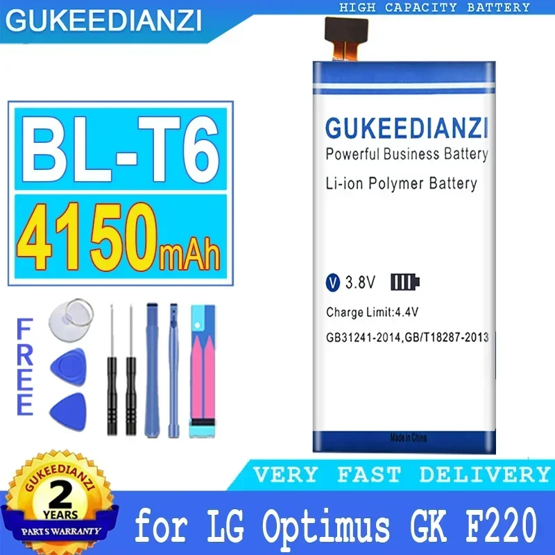 Аккумулятор GUKEEDIANZI BL-T6 для LG Optimus GK F220 F220S F220L F220K аккумулятор большой мощности 4150